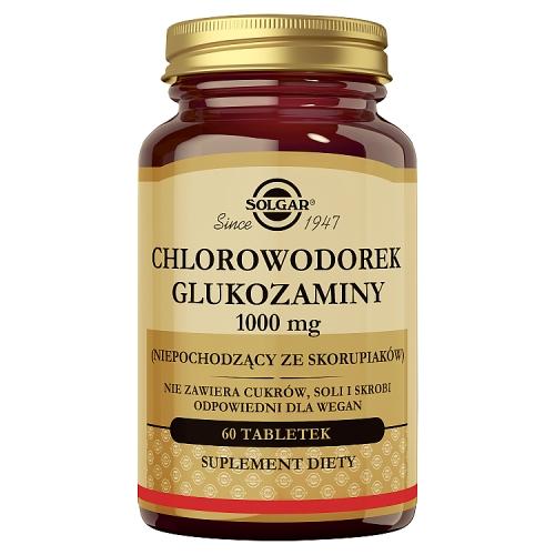 Miniaturka artykułu - SOLGAR Chlorowodorek Glukozaminy 1000mg - 60tabl.
