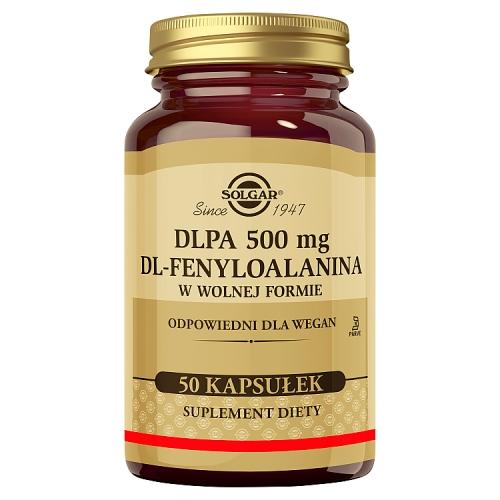 Miniaturka artykułu - SOLGAR DLPA 500mg, 50 kapsułek