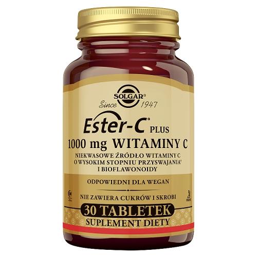 Miniaturka artykułu - SOLGAR Ester C-Plus Witamina C 1000 mg, 30 kaps.