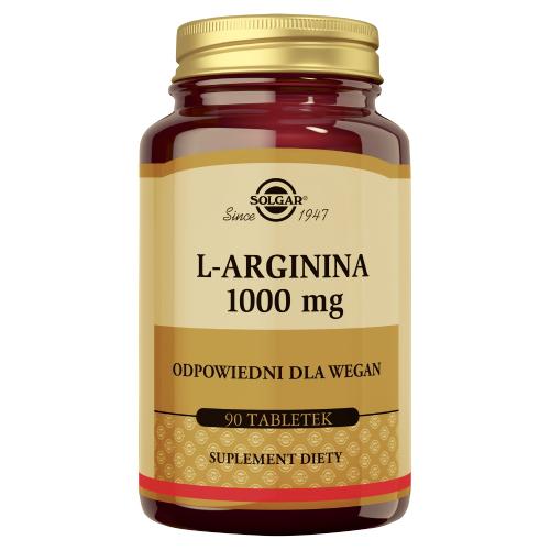 Miniaturka artykułu - SOLGAR L-arginina 1000 mg w wolnej postaci - 90 tabletek