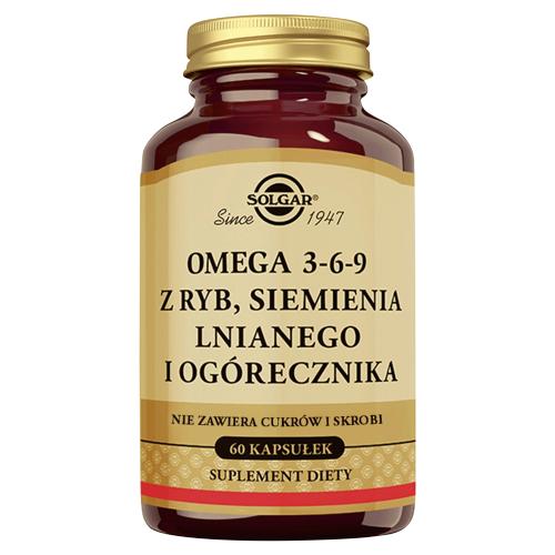 Miniaturka artykułu - Solgar Omega 3-6-9 z ryb, siemienia lnianego i og&oacute;recznika, 60 kaps.
