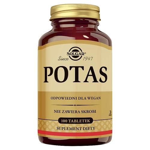 Miniaturka artykułu - SOLGAR Potas 99 mg, 100 tabl. KR&Oacute;TKA DATA 30.06.2026