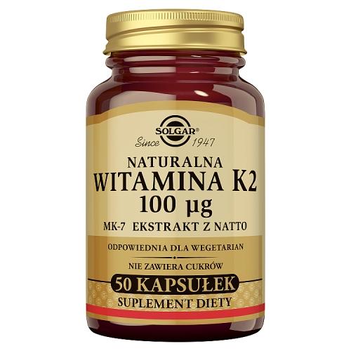 Miniaturka artykułu - SOLGAR Witamina K2 naturalna 0,1 mg - 50 kapsułek