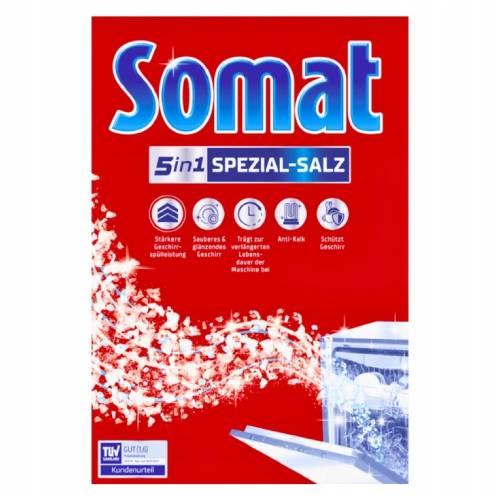 Miniaturka artykułu - Somat 5in1 Gruboziarnista s&oacute;l do zmywarki, 1,2 kg