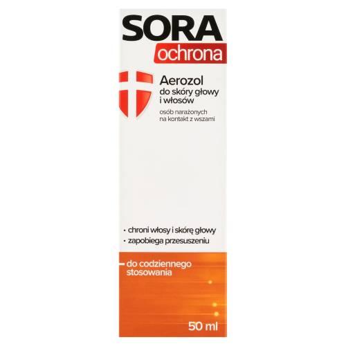 Miniaturka artykułu - Sora Ochrona Aerozol do sk&oacute;ry głowy i włos&oacute;w, 50 ml