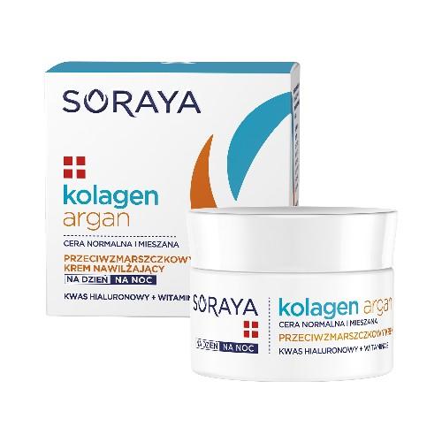 Miniaturka artykułu - SORAYA Kolagen & Argan nawilżający krem przeciwzmarszczkowy na dzień i noc, 50ml