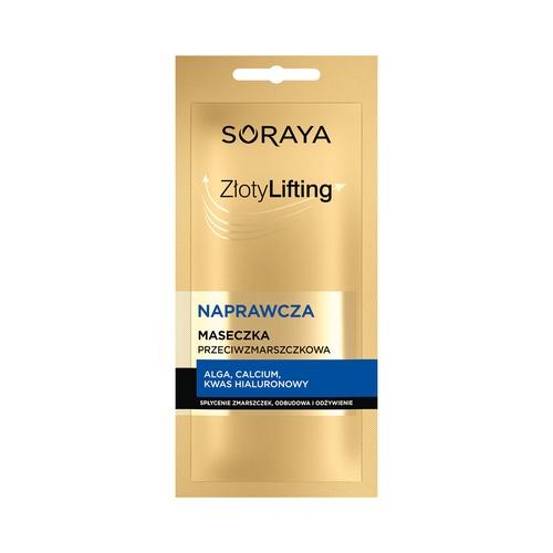 Miniaturka artykułu - SORAYA Złoty Lifting Naprawcza maseczka przeciwzmarszczkowa, 8ml