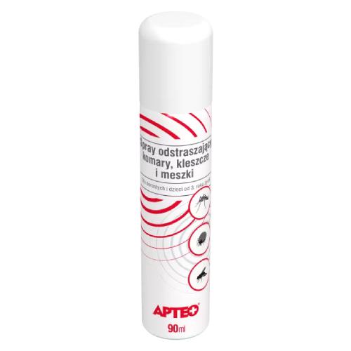 Miniaturka artykułu - Spray odstraszający komary, kleszcze i meszki APTEO, 90ml