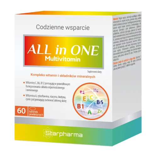 Miniaturka artykułu - ALL in ONE Multivitamin kompleks witamin i składnik&oacute;w mineralnych, 60 tabl.