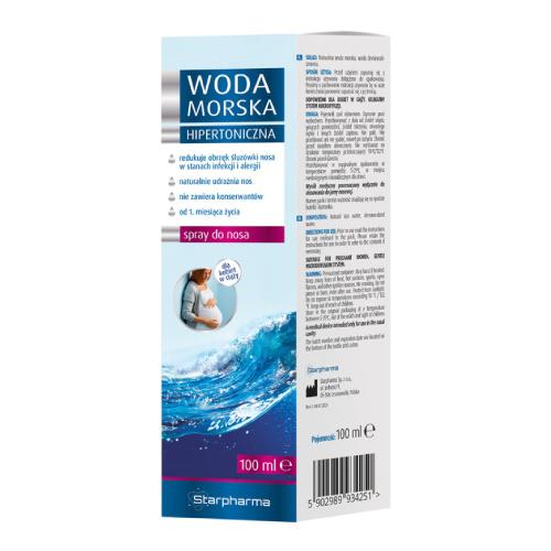 Miniaturka artykułu - Hipertoniczna woda morska Spray do nosa, 100 ml