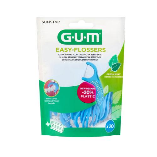 Miniaturka artykułu - Sunstar GUM Easy Flossers Nić dentystyczna z uchwytami, 30 szt.