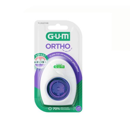 Miniaturka artykułu - Sunstar GUM Ortho Nić dentystyczna dla os&oacute;b z aparatem ortodontycznym, 50 odcink&oacute;w