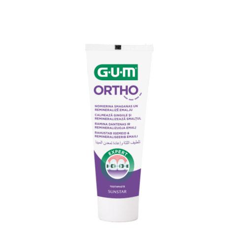 Miniaturka artykułu - Sunstar GUM Ortho Pasta do zęb&oacute;w dla os&oacute;b z aparatem ortodontycznym, 75 ml