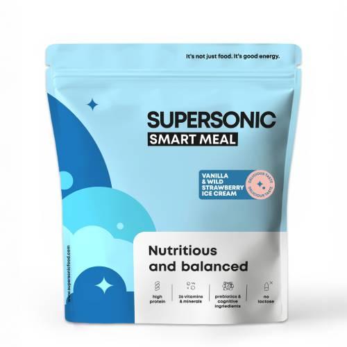 Miniaturka artykułu - Supersonic Pełnowartościowy posiłek Smart Meal o smaku lod&oacute;w waniliowych z dziką truskawką, 1300 g