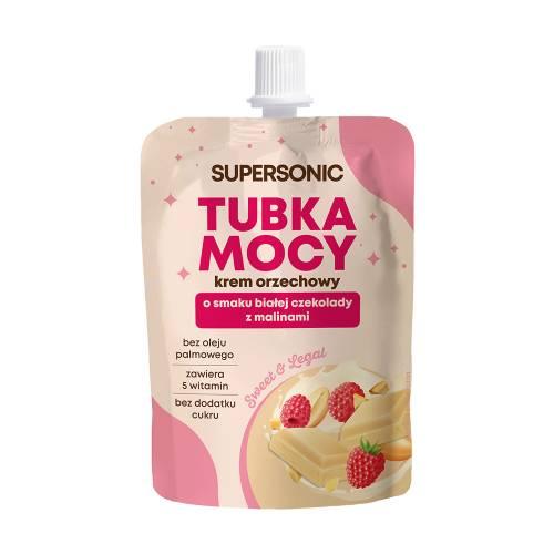 Miniaturka artykułu - Supersonic Tubka Mocy Krem orzechowy o smaku białej czekolady z malinami, 50 g