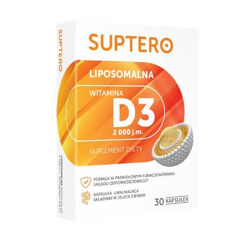 Miniaturka artykułu - SUPTERO Liposomalna witamina D3 2000 j.m., 30 kaps.