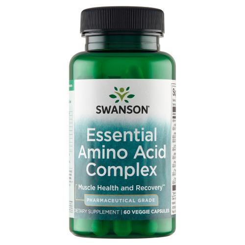 Miniaturka artykułu - SWANSON AjiPure 9 Essential Aminos Formula Kompleks 9 istotnych aminokwas&oacute;w - 60 kapsułek wegetariańskich