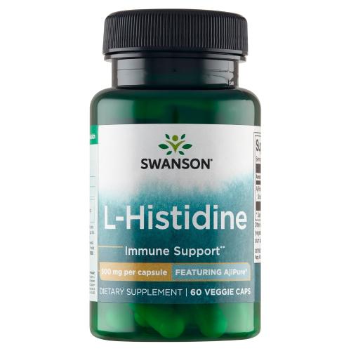 Miniaturka artykułu - SWANSON AjiPure L-Histydyna 500mg - 60 kapsułek wegetariańskich 