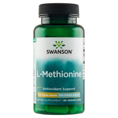 Miniaturka artykułu - SWANSON AjiPure L-Metionina 500mg - 60 kapsułek wegetariańskich 