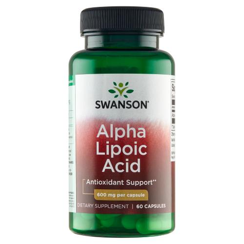 Miniaturka artykułu - SWANSON ALA kwas alfa liponowy 600mg, 60 kapsułek