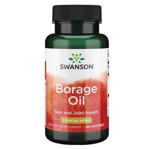 Miniaturka artykułu - SWANSON Borage Oil Olej z og&oacute;recznika 1000mg, 60 kapsułek 