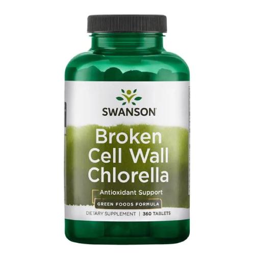 Miniaturka artykułu - SWANSON Chlorella (Broken Cell Wall) 500mg, 360 tabletek