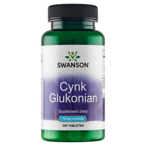 Miniaturka artykułu - SWANSON Cynk (glukonian) 30mg - 250 kapsułek