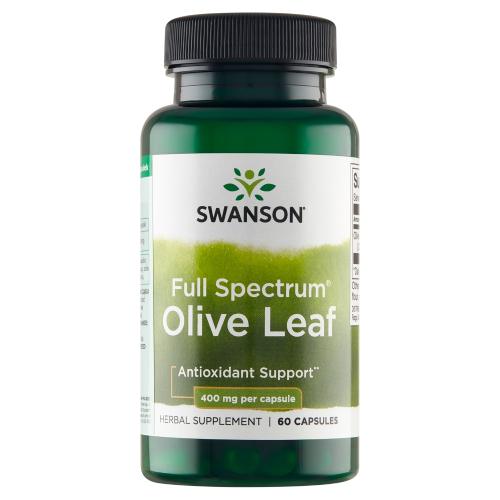 Miniaturka artykułu - SWANSON FS Olive Leaf 400mg - 60 kapsułek 