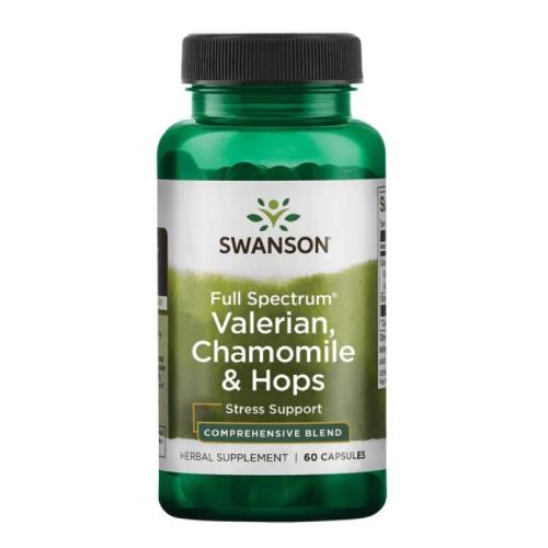 Zdjęcie produktu - SWANSON FS Waleriana Rumianek i Chmiel - 60 kapsułek 