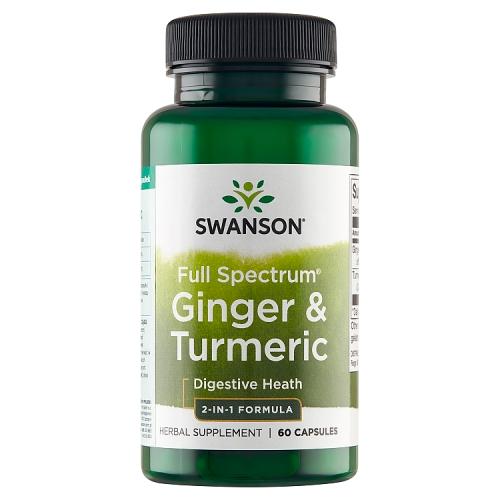 Miniaturka artykułu - Swanson Full Spectrum Imbir & Turmeric Imbir i Kurkuma, 60 kaps.