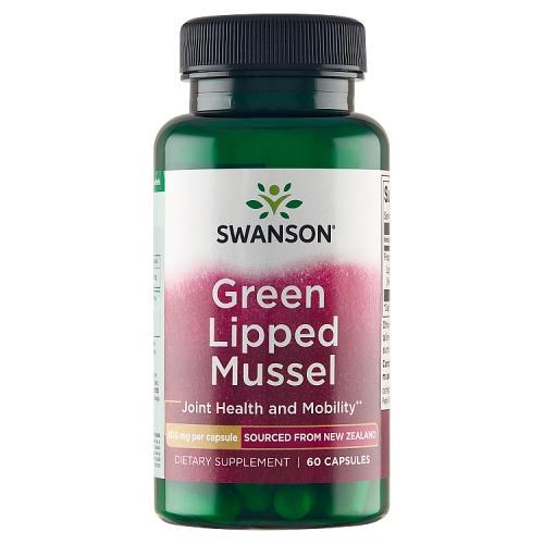 Miniaturka artykułu - SWANSON Green Lipped Musssel Nowozelandzka liofililizowana zielona małża 500mg, 60 kapsułek
