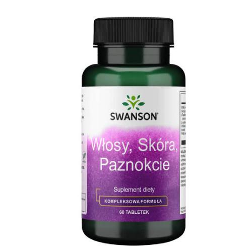 Miniaturka artykułu - SWANSON Włosy, sk&oacute;ra, paznokcie, 60 tabletek