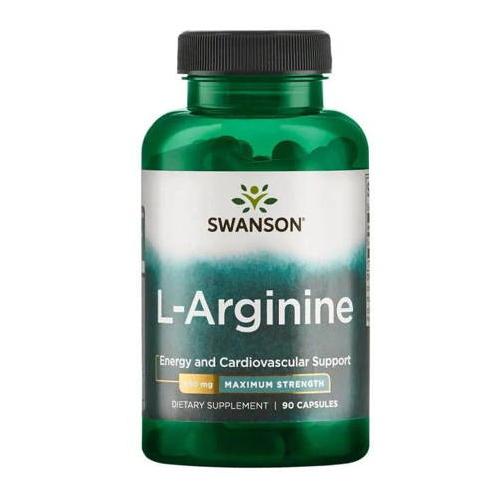 Miniaturka artykułu - SWANSON L-arginina forte 0,85 g - 90 kapsułek