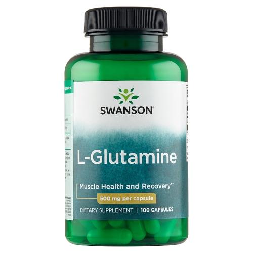 Miniaturka artykułu - SWANSON L-glutamina 500mg, 100 kaps.