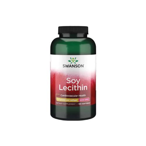 Miniaturka artykułu - SWANSON Lecytyna bez GMO 1200mg - 180 kapsułek