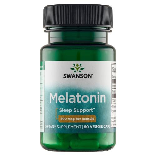 Miniaturka artykułu - SWANSON Melatonina 500 mcg - 60 kapsułek wegetariańskich