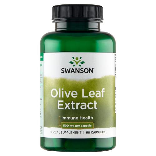 Miniaturka artykułu - SWANSON Olive leaf Extract 500mg - 60 kapsułek 