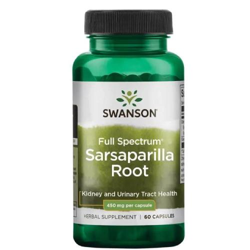 Miniaturka artykułu - SWANSON Sarsaparilla root Korzeń kolcorośli 450mg, 60 kapsułek