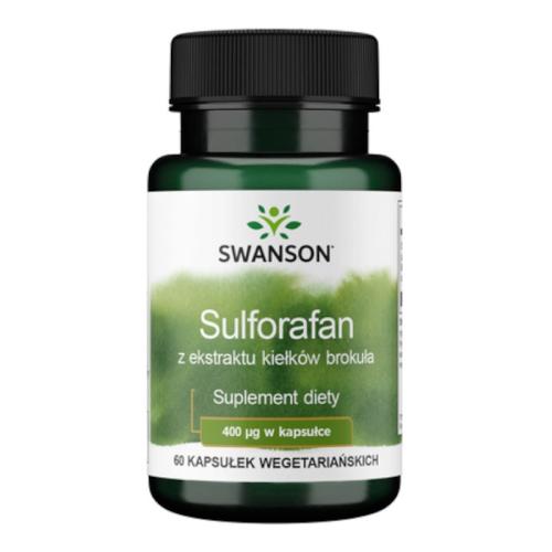 Miniaturka artykułu - SWANSON Sulforafan 400mcg, 60 kapsułek wegetariańskich 