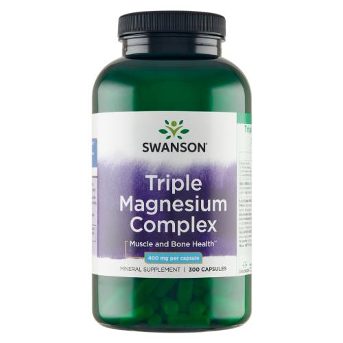 Miniaturka artykułu - SWANSON Triple Magnesium complex Kompleks trzech form magnezu 400 mg - 300 kapsułek