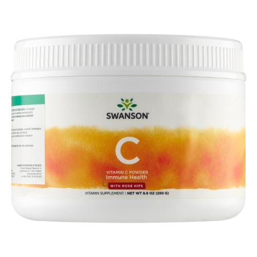 Miniaturka artykułu - SWANSON Vitamin C with Rose Hips Powder Witamina C z dziką r&oacute;żą - 250 g 