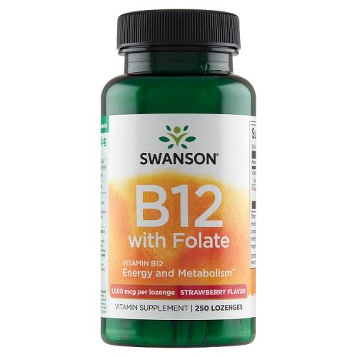 Miniaturka artykułu - Swanson Witamina B-12 1000 mcg, 250 tabl. do ssania