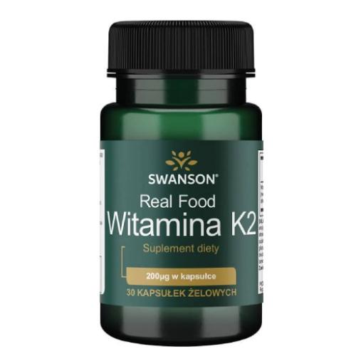 Miniaturka artykułu - SWANSON Witamina K2 naturalna 200mcg - 30 kapsułek 