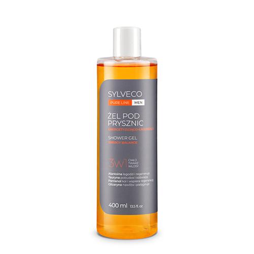 Miniaturka artykułu - Sylveco Pure Line Men Energetyzująco-łagodzący żel pod prysznic 3w1, 400 ml