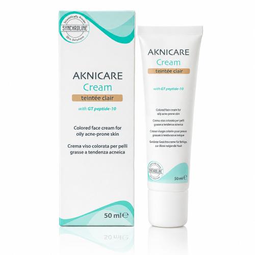 Miniaturka artykułu - Synchroline Aknicare Cream Teintee Claire Krem koloryzujący do sk&oacute;ry tłustej i trądzikowej, 50 ml