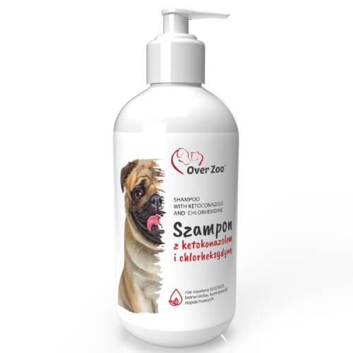 Miniaturka artykułu - Over Zoo Dermatologiczny szampon dla ps&oacute;w i kot&oacute;w z ketokonazolem i chlorheksydyną, 250 ml