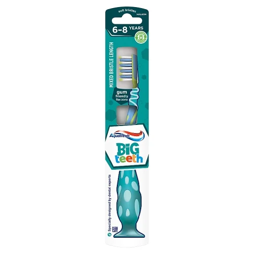Miniaturka artykułu - Aquafresh Big Teeth Szczoteczka do zęb&oacute;w dla dzieci 6-8 lat miękka, 1 szt.