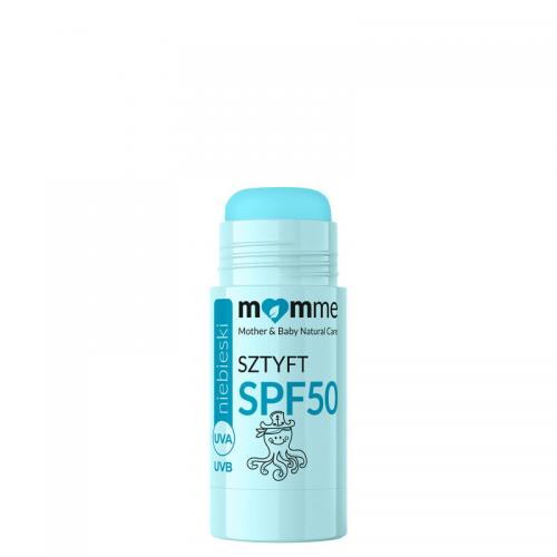 Miniaturka artykułu - MOMME Niebieski sztyft przeciwsłoneczny SPF 50, 10 g