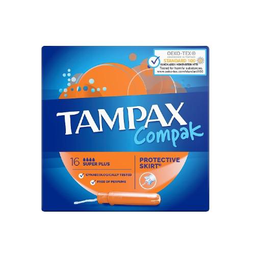 Miniaturka artykułu - Tampax Compak Super Plus Tampony z aplikatorem, 16 sztuk