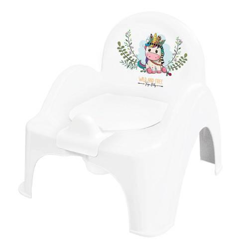 Miniaturka artykułu - TEGA BABY Nocnik krzesełko z pozytywką DZIKI ZACH&Oacute;D biały - jednorożec, 1szt.